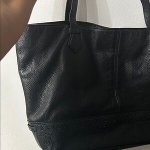 Elegant Black Leather Tote Bag